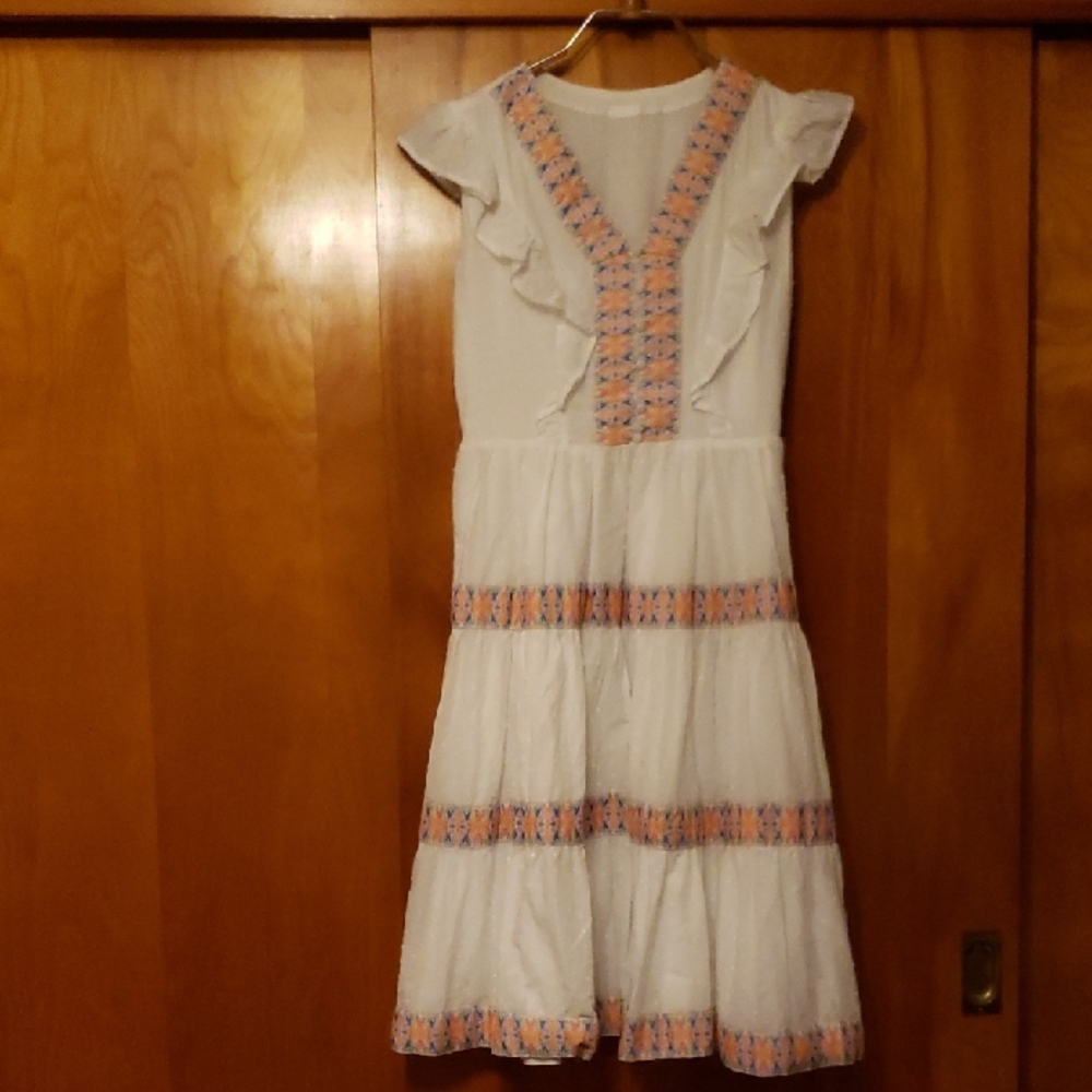 Disney Encanto Ruffled White Ribbon Dress
